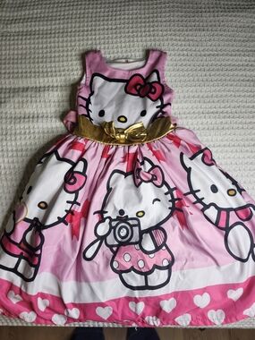 Hello Kitty Pink White Gold Girls' Formal Dress